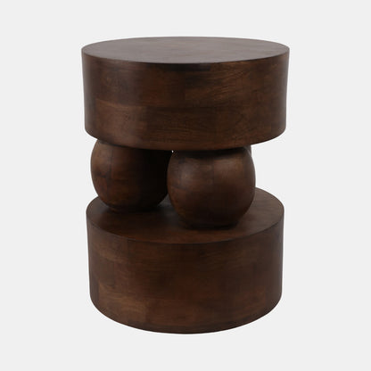 WOOD, 20"3- ORBS ACCENT TABLE