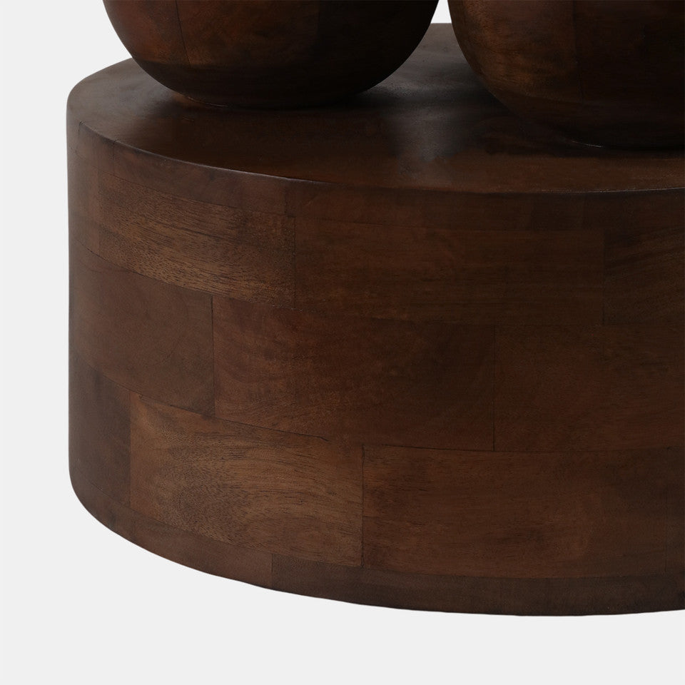 WOOD, 20"3- ORBS ACCENT TABLE