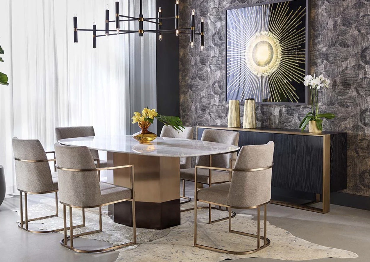 Ainsley Marble Dining Table that seats up to 6