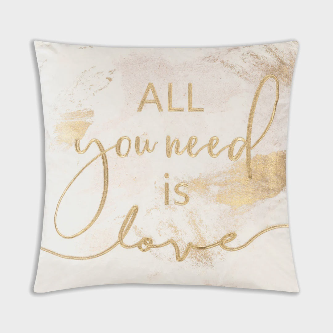 "All You Need" Word Ivory Pillow
