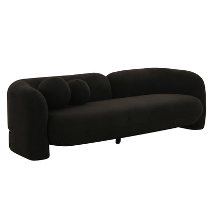 AMELIE BLACK FAUX FUR SOFA - Local Pick Up or Local Delivery Only