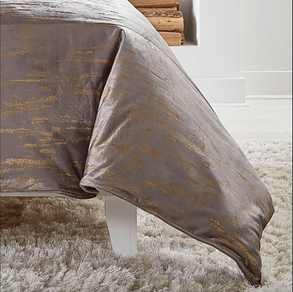 Arian Grey Velvet Duvet Cover