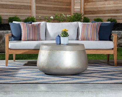 beautiful coffee table with a stunning pop of metallic.