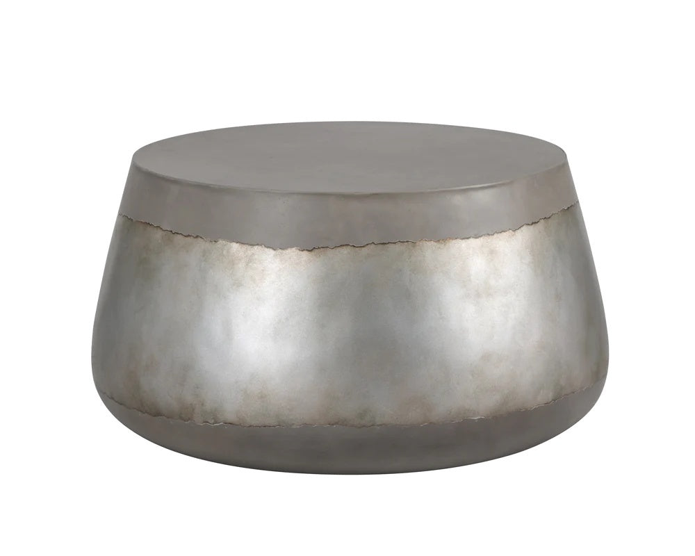 beautiful coffee table with a stunning pop of metallic.