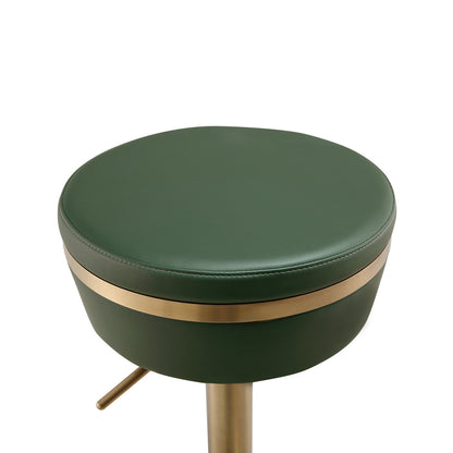 Astro Adjustable Bar Stool with faux leather in green