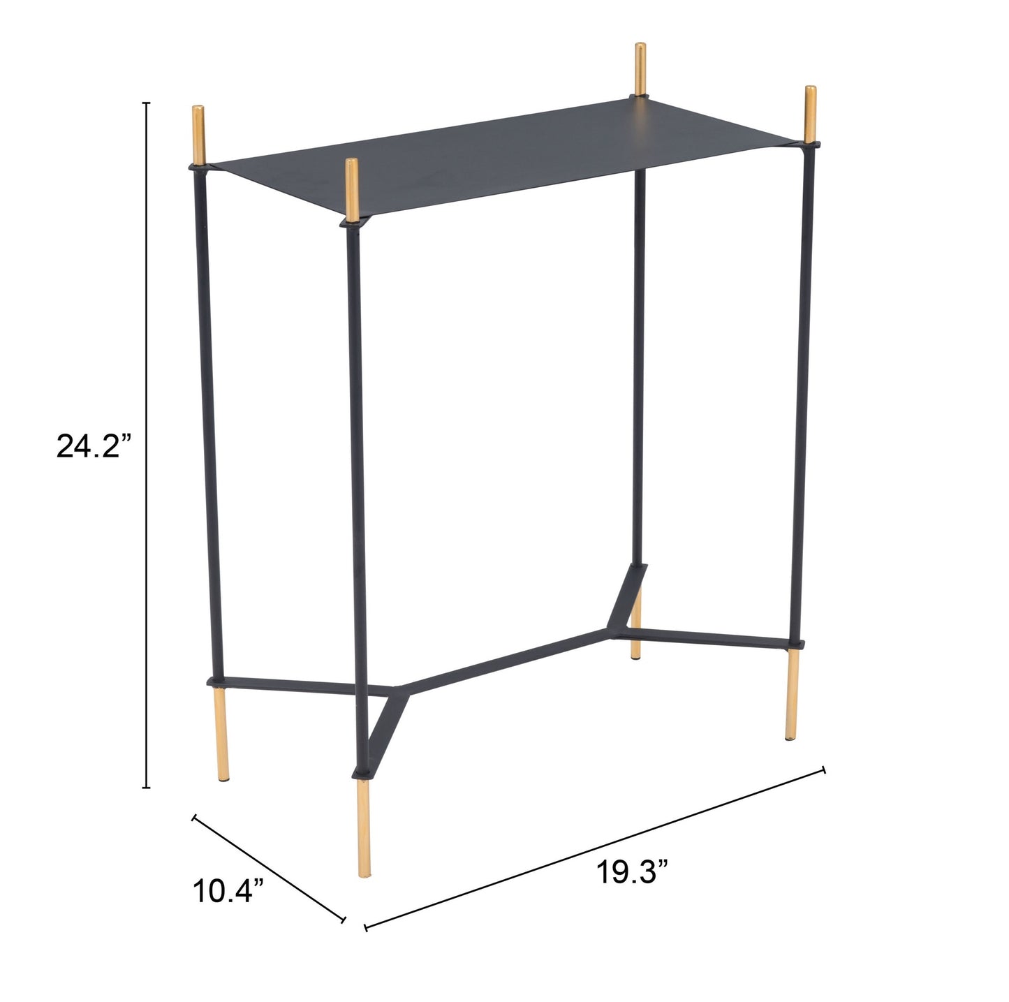 Austin Side Table Black & Gold