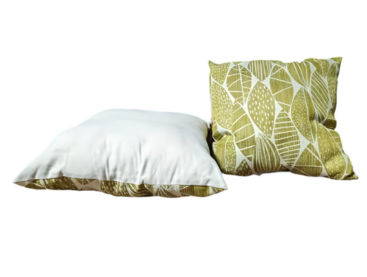 Green & Ivory Throw Pillows(set of 2)