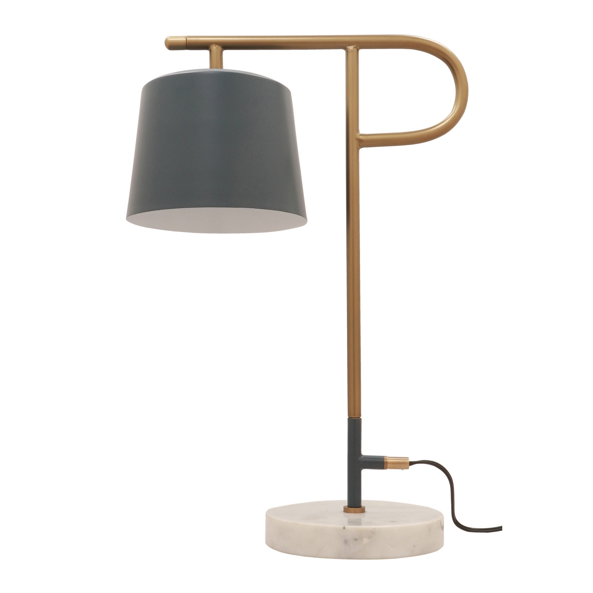 Babel desk lamp in gray, gold and marble