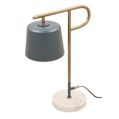 Babel desk lamp in gray, gold and marble