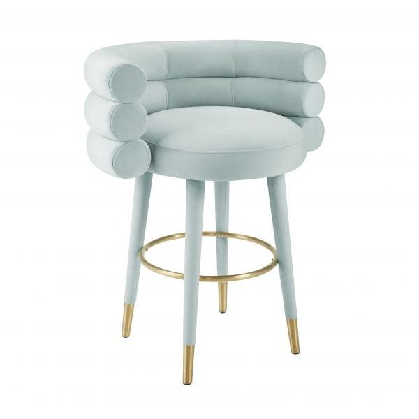 Betty Mint Green Velvet Counter Stool