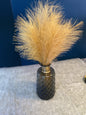 Black + Gold Vase w/ FauxFeather- Open Box