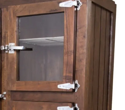 Wood and glass bedroom wardrobe cabinet