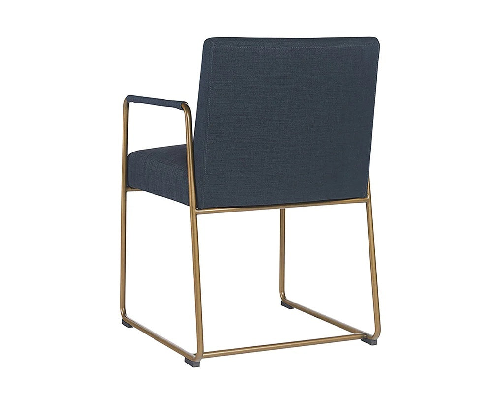 Sunpan dining room chair padded in navy