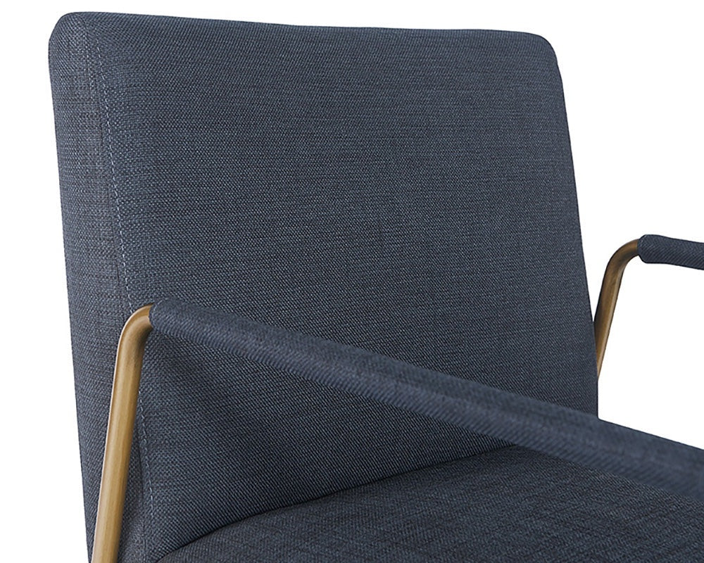 Sunpan dining room chair padded in navy