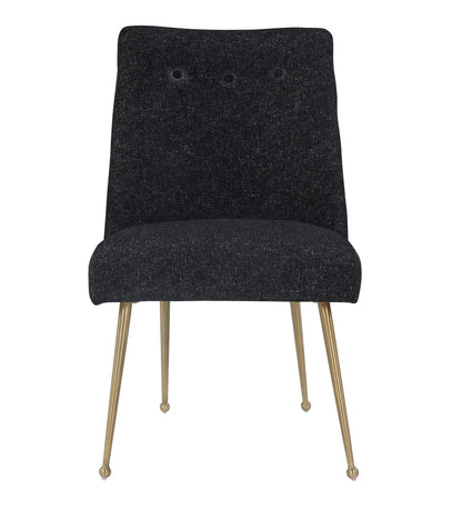 Batik Black Padded Linen Dining Chair