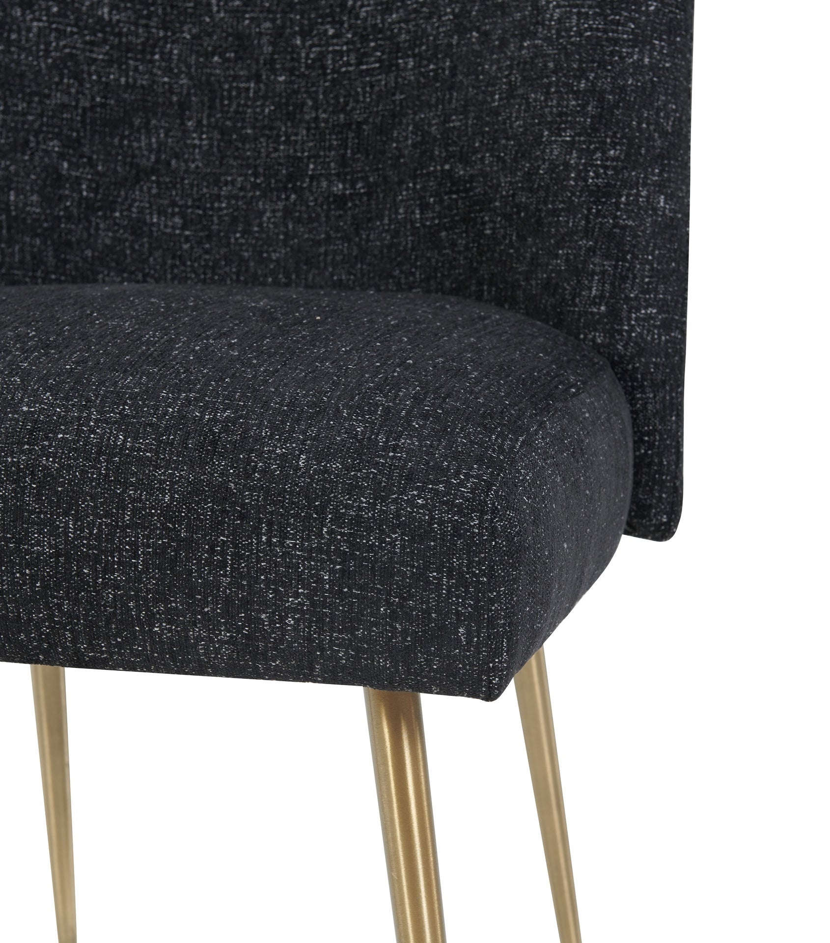 Batik Black Padded Linen Dining Chair