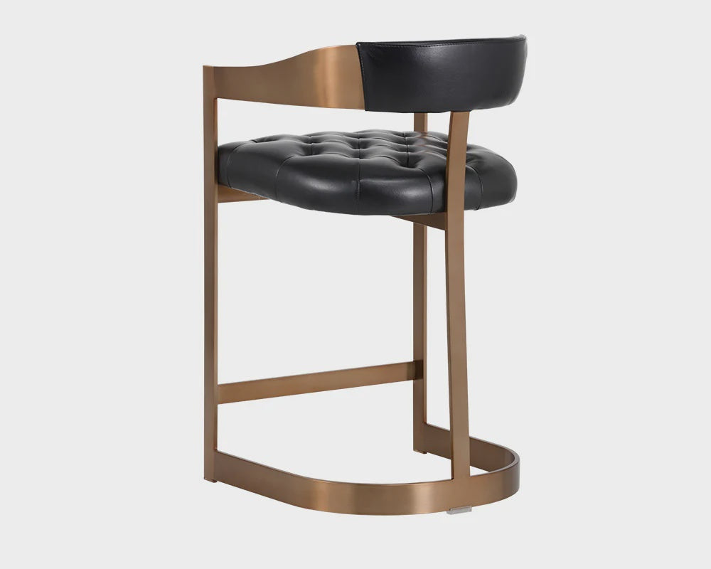 Beaumont Counter Stool in Antique Brass