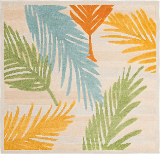 Aruba Outdoor Square RugBeige 7' 10 x 7' 10