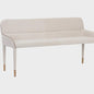 Modern banquette white with faux leather piping