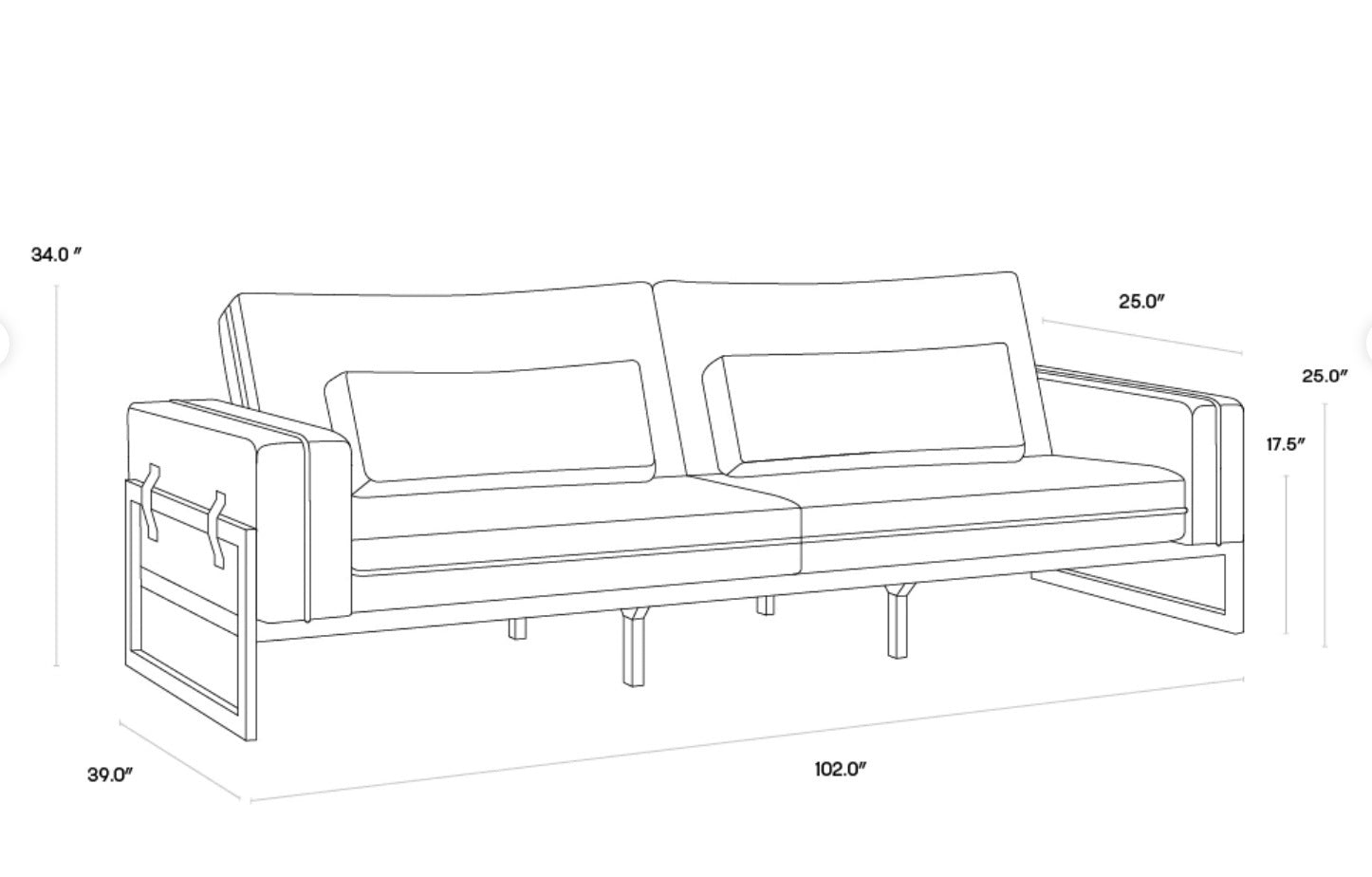 Belinda Sofa modern sofa with clean lines