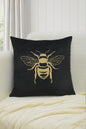 Black and Gold Bee Pillow 18X18