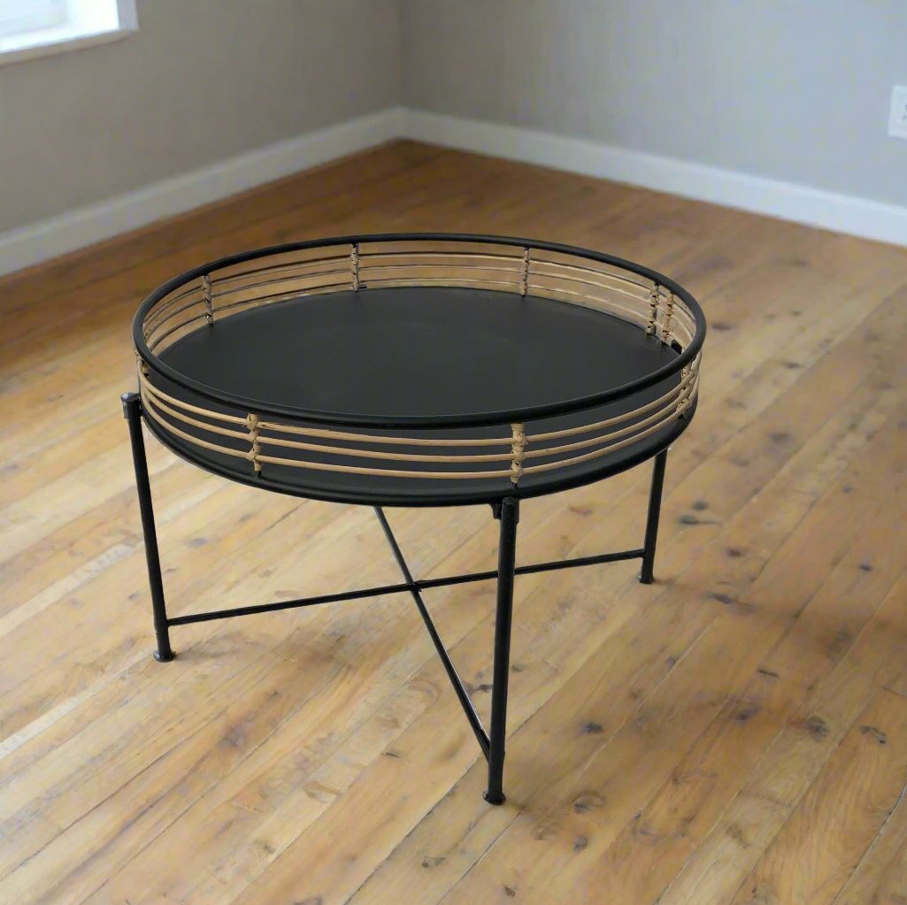 Black metal coffee table