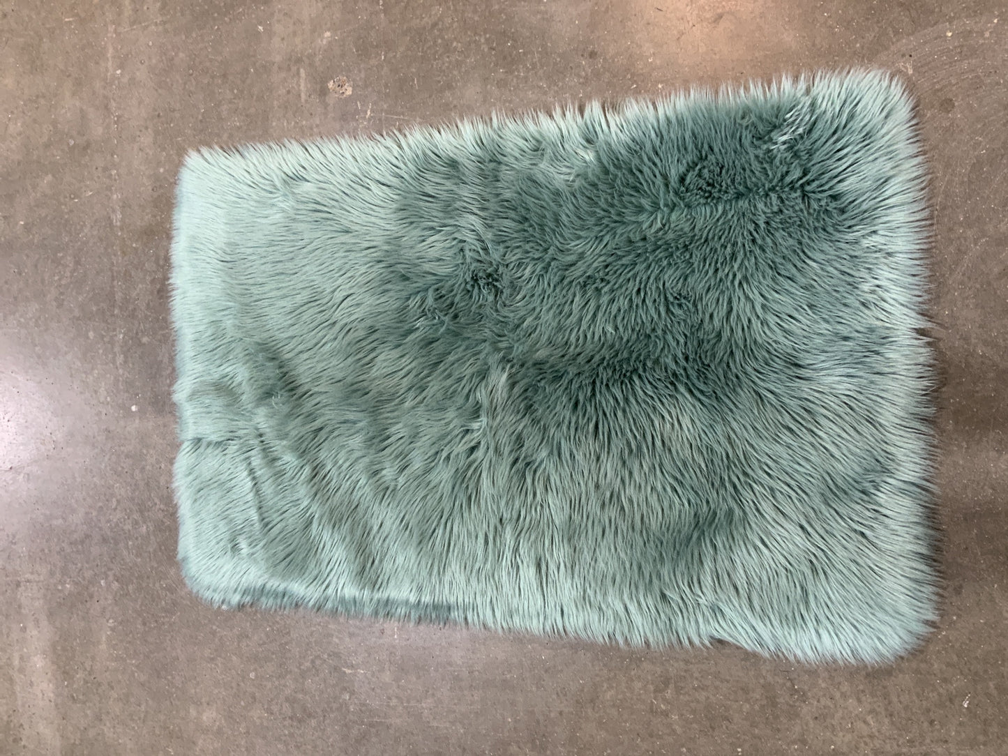 Blue-Green Faux Fur Area Rug 