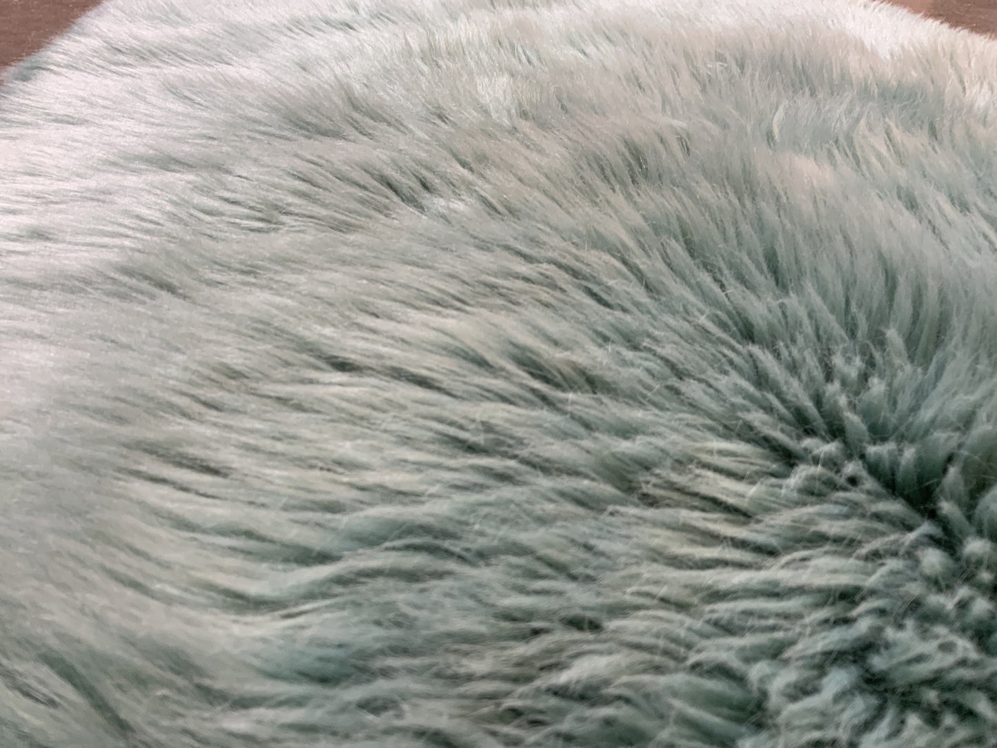 Blue-Green Faux Fur Area Rug 