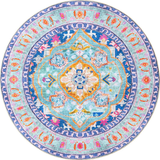 Timeless Round Rug Blue 7' 7 x 7' 7