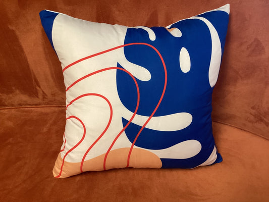 Blue Abstract Pillow Cover