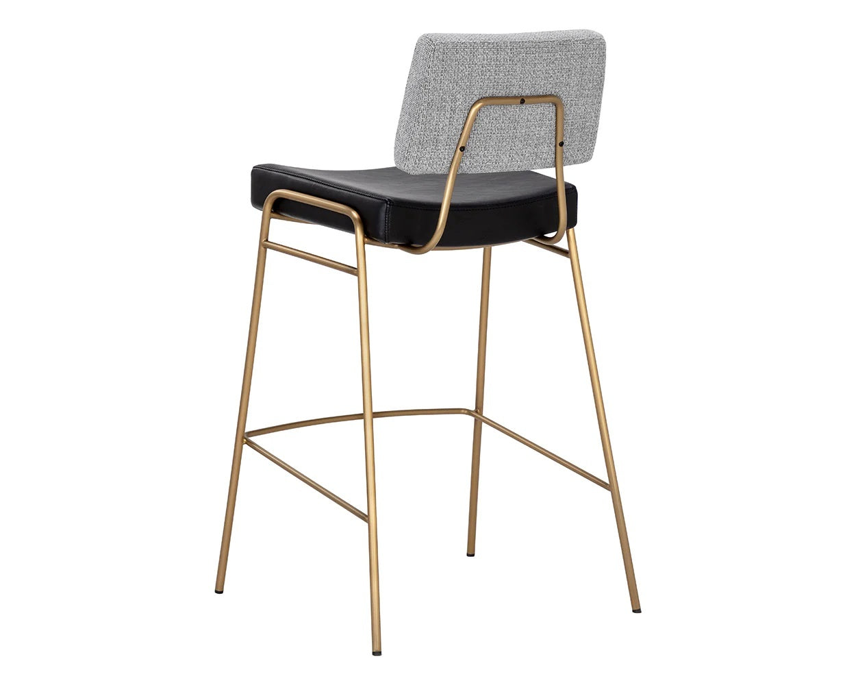 Brinley barstool with faux leather seats and gold steel frame