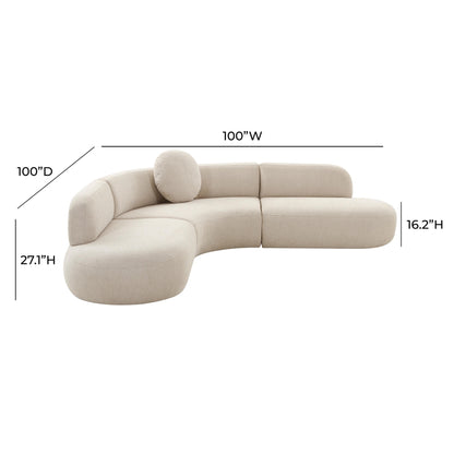 Modern sectional sofa in cream