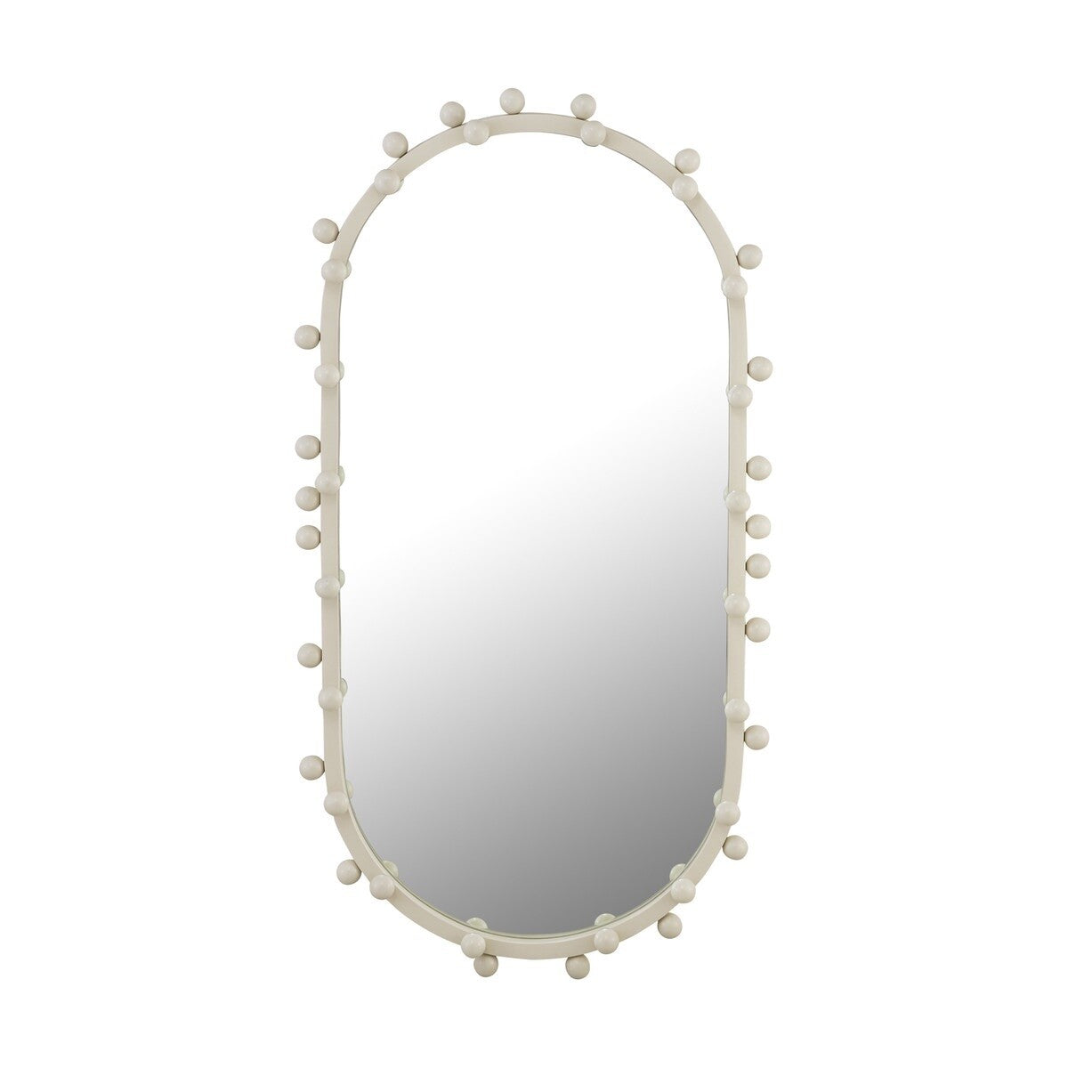 Bubbles Ivory Oval Wall Mirror-Dropship