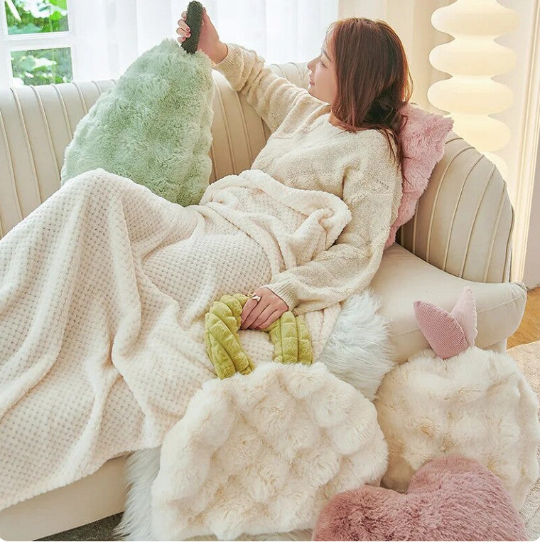 Super Soft Bunny Ear Pillow w Blanket