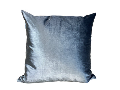 Luxury Blue & Orange Velvet decorative pillow-Open-Box