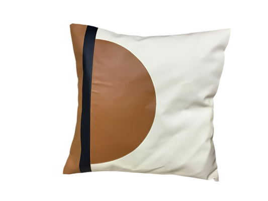 Modern Faux Leather Accent Pillow 18x18