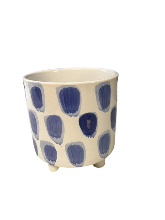 White & Blue Planter- Open Box-8079