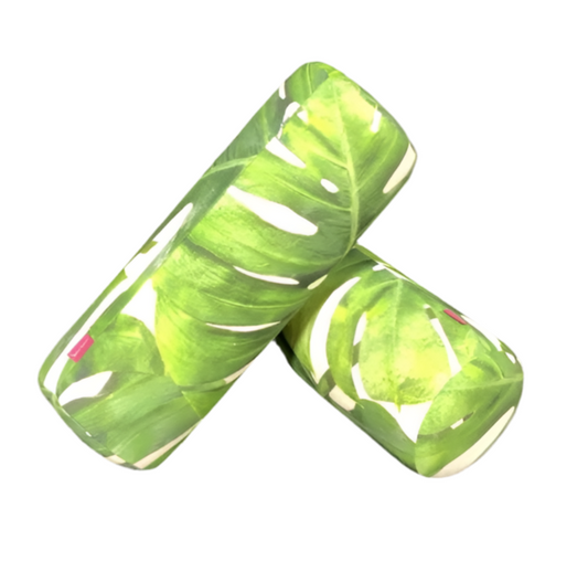 Green Leaf Bolster Pillows set of 2