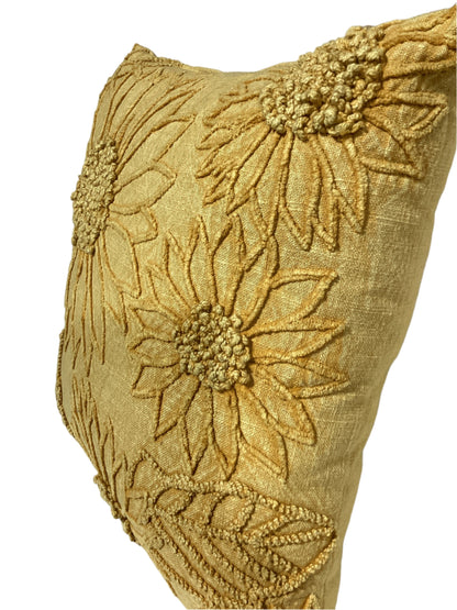 Gold sunflower pillow -Open Box-