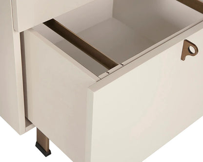 Celine Desk white desk made of rubber wood and brass