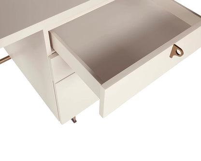 Celine Desk white desk made of rubber wood and brass