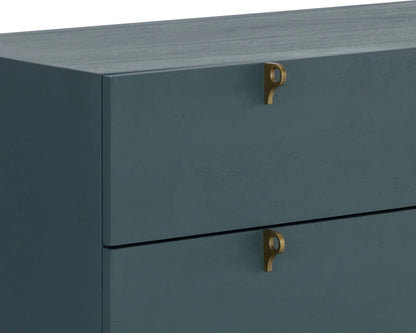 Celine Dresser crafted from rubberwood with a teal finish