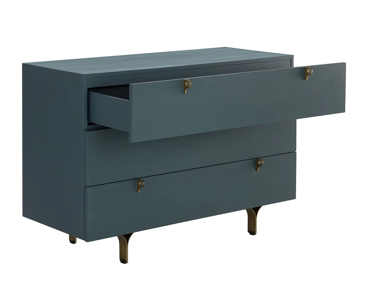 Celine Dresser crafted from rubberwood with a teal finish