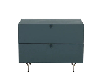 Celine Nightstand crafted from rubberwood with a teal finish