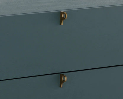 Celine Nightstand crafted from rubberwood with a teal finish