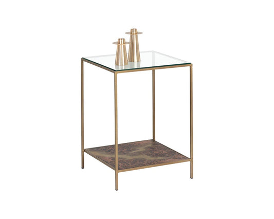 Concord End Table-Antique Brass