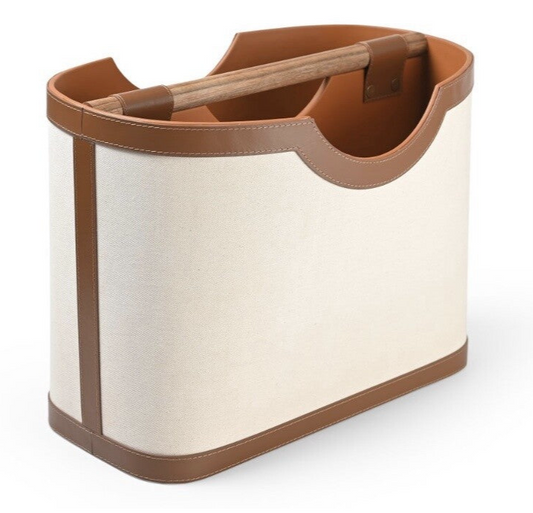 Leather Magazine Basket