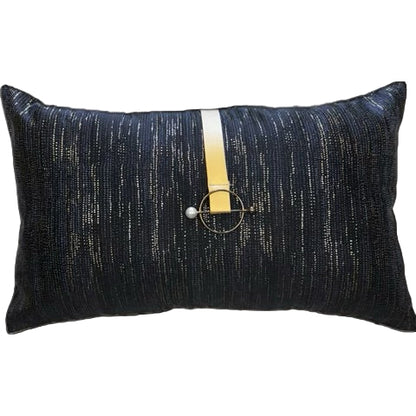 Textured Navy Lumbar Pillow