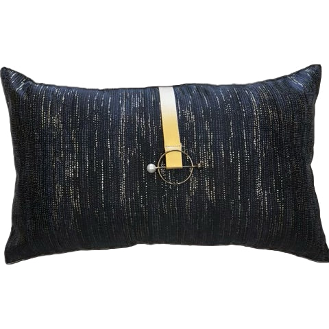 Textured Navy Lumbar Pillow