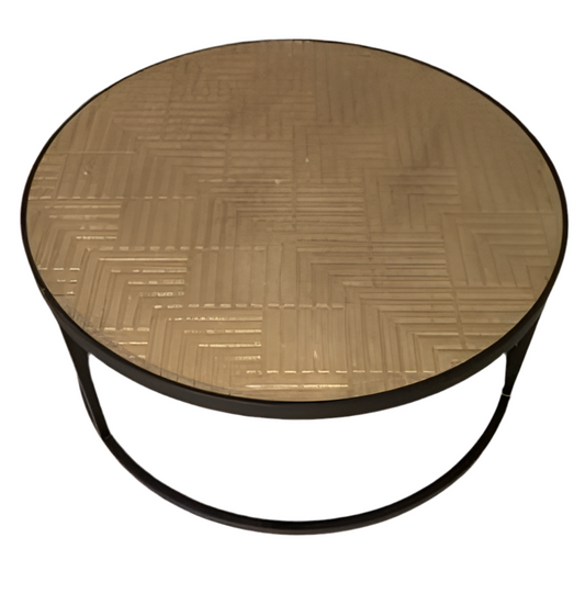 Gold Geometric Circle Coffee Table- Local Pick Up Only